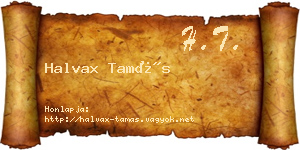 Halvax Tamás névjegykártya