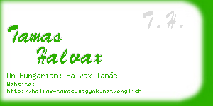 tamas halvax business card